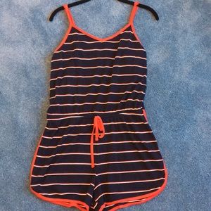 Womens Striped Romper
